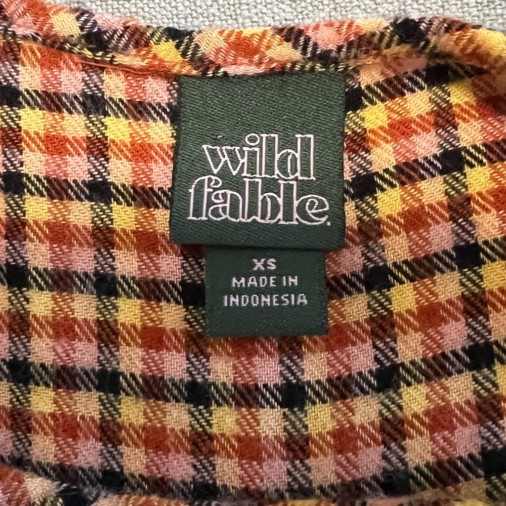 Wild Fable Flannel Babydoll Plaid Dress Spaghetti Strap Size XS - Picture 11 of 11